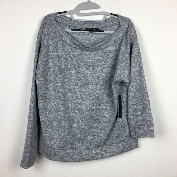 Lulus Large Grey Soft Boat Neck Sweater 3/4 sleeve - Picture 3 of 10